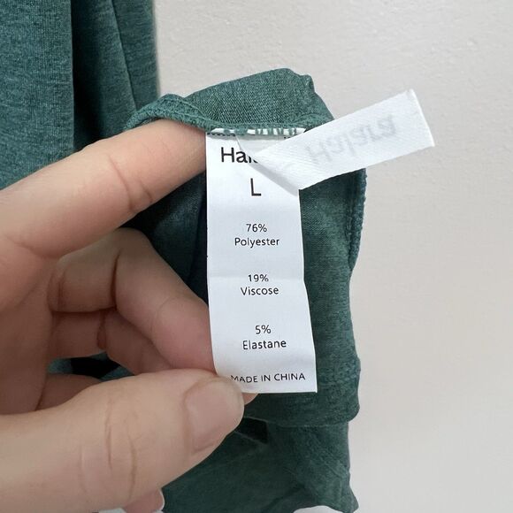 Halara U Neck Dress Sleeveless Stretchy Flowy Maxi Green Athleisure Lagenlook L - Picture 9 of 9